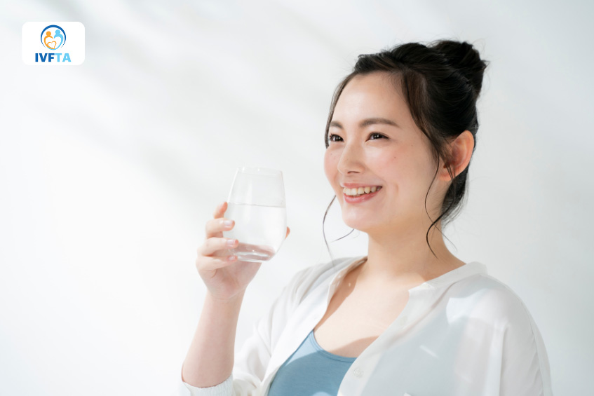 Uống đủ nước mỗi ngày trong giai đoạn tiêm thuốc kích trứng Uống đủ nước mỗi ngày trong giai đoạn tiêm thuốc kích trứng