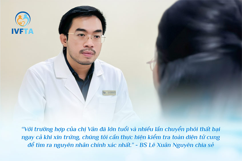 BS Lê Xuân Nguyên thăm khám và tư vấn phác đồ điều trị cho bệnh nhân BS Lê Xuân Nguyên thăm khám và tư vấn phác đồ điều trị cho bệnh nhân