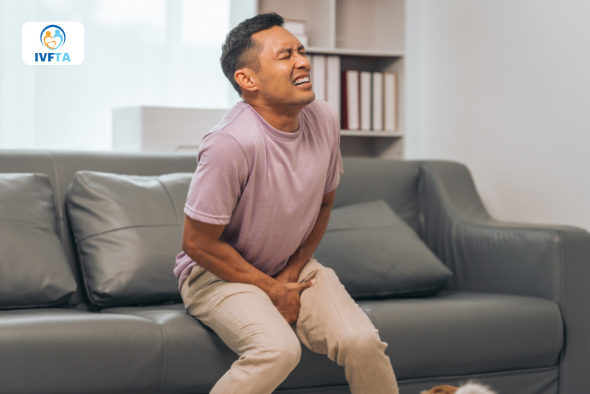 Người bệnh tinh hoàn có triệu chứng đau dữ dội ở háng