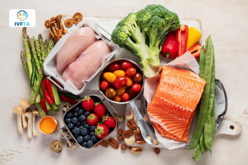 Xây dựng chế độ ăn uống cân bằng dinh dưỡng giúp hỗ trợ cải thiện sức khỏe sau chuyển phôi