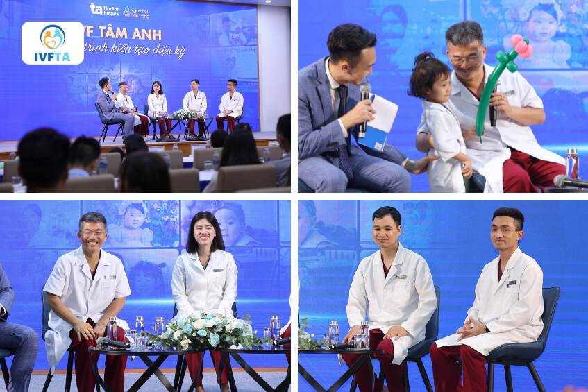 Các bác sĩ tại IVF Tâm Anh Hà Nội chia sẻ những kỷ niệm đáng nhớ trong nhiều năm đồng hành cùng các cặp vợ chồng vô sinh trong buổi tọa đàm của Ngày hội Bầu vàng diễn ra tại BVĐK Tâm Anh Hà Nội Các bác sĩ tại IVF Tâm Anh Hà Nội chia sẻ những kỷ niệm đáng nhớ trong nhiều năm đồng hành cùng các cặp vợ chồng vô sinh trong buổi tọa đàm của Ngày hội Bầu vàng diễn ra tại BVĐK Tâm Anh Hà Nội