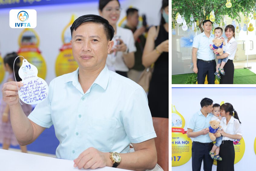 Gia đình chị Hoàng Thị Trang (45 tuổi) và anh Nguyễn Văn Linh (48 tuổi) đến từ Quảng Ninh chia sẻ “Khi biết có thai, vợ chồng tôi đã ôm nhau khóc như mưa. Tôi phải cấu tay mình thật đau để biết đây không phải là giấc mơ” Gia đình chị Hoàng Thị Trang (45 tuổi) và anh Nguyễn Văn Linh (48 tuổi) đến từ Quảng Ninh chia sẻ “Khi biết có thai, vợ chồng tôi đã ôm nhau khóc như mưa. Tôi phải cấu tay mình thật đau để biết đây không phải là giấc mơ”