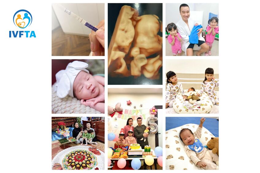 khoảnh khắc đáng yêu của ba em bé ivf