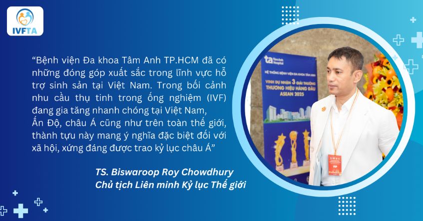 Hệ thống labo phôi học của Bệnh viện Tâm Anh đồng thời xác lập Kỷ lục Việt Nam, là Bệnh viện đầu tiên có Hệ thống labo phôi học đạt chuẩn ISO 5 theo mô hình “lab trong lab”, ứng dụng trong thao tác trên giao tử và nuôi cấy phôi