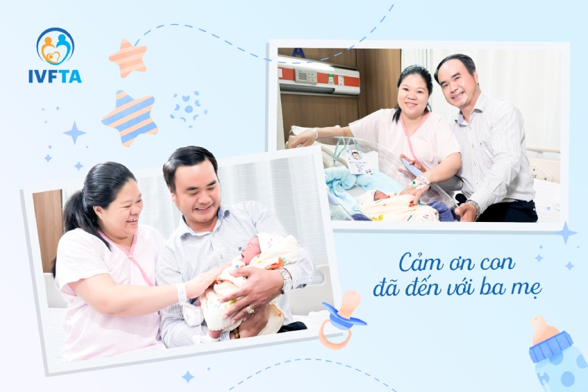 Vợ chồng chị Ngọc hạnh phúc đón con trai đầu lòng sau 11 năm vô sinh