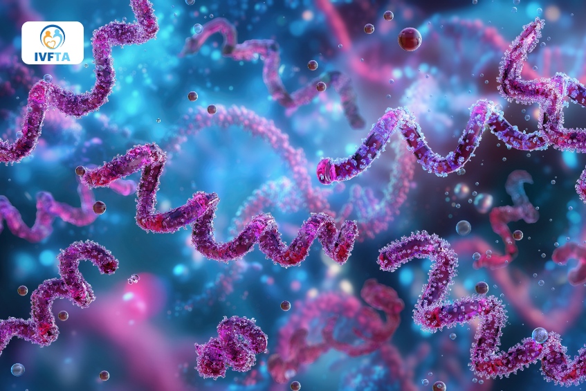 hình ảnh minh họa về vi khuẩn giang mai, một trong những nguyên nhân gây nổi mụn cứng tinh hoàn