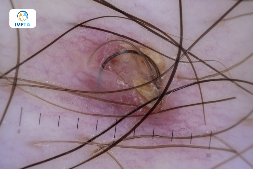 Lông mọc ngược là một trong những nguyên nhân gây viêm và hình thành nốt sần, mụn mủ