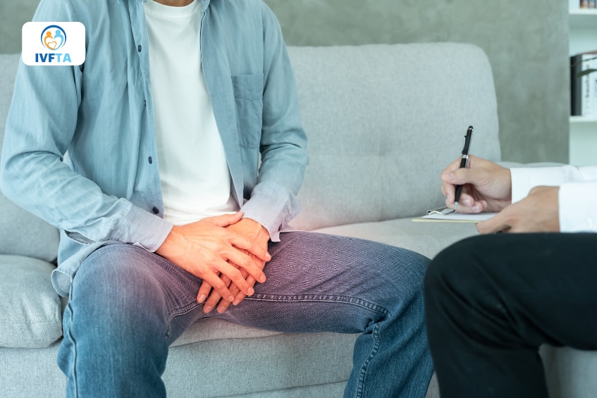 Nam giới che vùng kín khi khám bác sĩ do ngứa bìu có dấu hiệu bội nhiễm Nam giới che vùng kín khi khám bác sĩ do ngứa bìu có dấu hiệu bội nhiễm